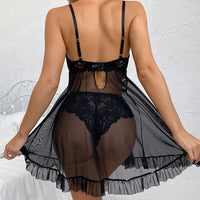 Sexy Plus Size Nightgown Set 💖Transparent Ultra-Thin Lace Pajamas