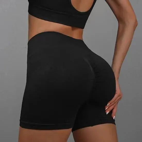 High-Waist Butt-Lifting Yoga Shorts – Tummy Control Workout 🌟
