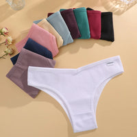 TakeTalk 7PCS Waffle Cotton Brazilian Panties Set 🌸 Sexy Low-Waist Bikini Underwear