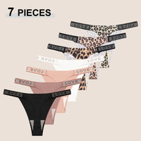 All Of Me 7-Piece Leopard Print G-String Set 🐆 Sexy Low-Waist Panties