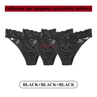 Meet'r 3Pcs Sexy Lace Panties Set 💕 Low-Waist Breathable G-String Briefs