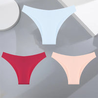 3-Pack Seamless Silk-Like Bikini Panties – Ultra-Thin & Low-Waist🌸