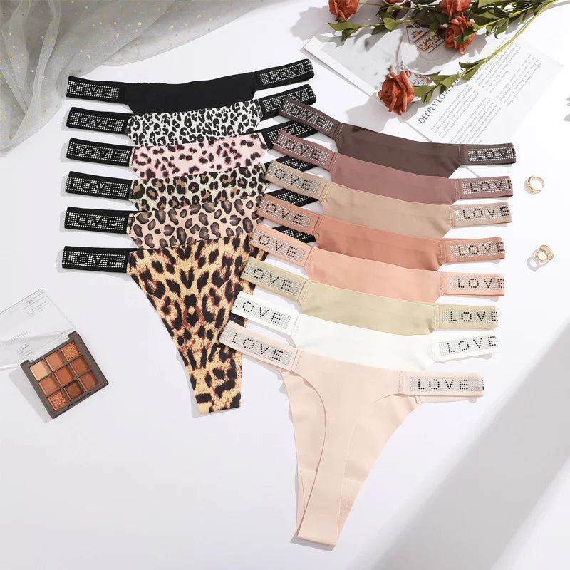 All Of Me 7-Piece Leopard Print G-String Set 🐆 Sexy Low-Waist Panties