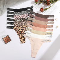 All Of Me 7-Piece Leopard Print G-String Set 🐆 Sexy Low-Waist Panties