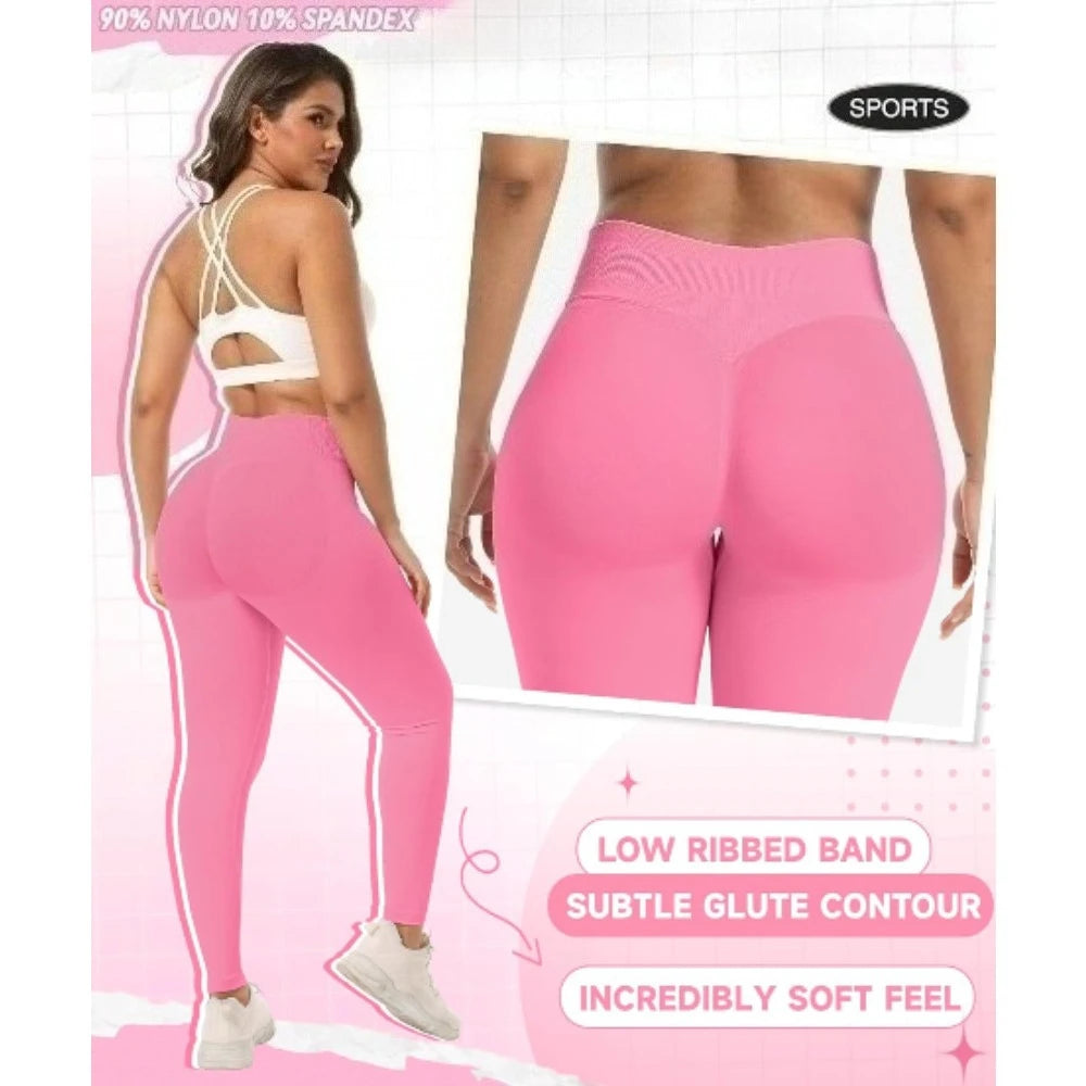 High-Waist Hip-Lifting Gym Pants – Solid Color Fitness & Yoga Leggings 💪