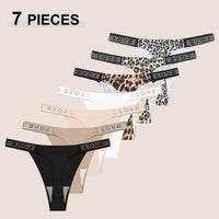 All Of Me 7-Piece Leopard Print G-String Set 🐆 Sexy Low-Waist Panties