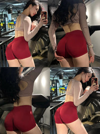 Seamless Hip Hugging Fitness Shorts 🍑 High-Waist Peach Lift