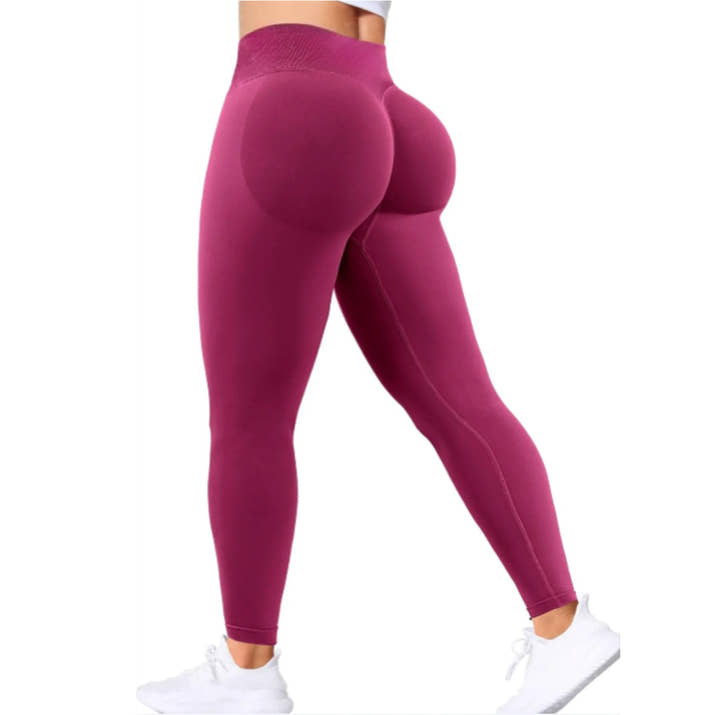 High-Waist Hip-Lifting Gym Pants – Solid Color Fitness & Yoga Leggings 💪