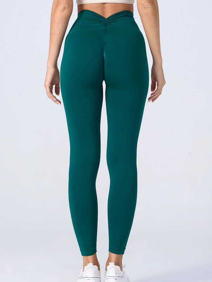 Seamless High Waist Sports Pants 🍑 V-Fold Peach Hip Lift