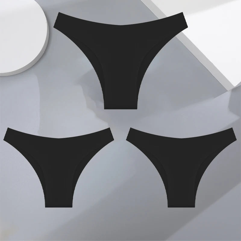 3-Pack Seamless Silk-Like Bikini Panties – Ultra-Thin & Low-Waist🌸