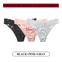 Meet'r 3Pcs Sexy Lace Panties Set 💕 Low-Waist Breathable G-String Briefs