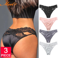 Meet'r 3Pcs Sexy Lace Panties Set 💕 Low-Waist Breathable G-String Briefs