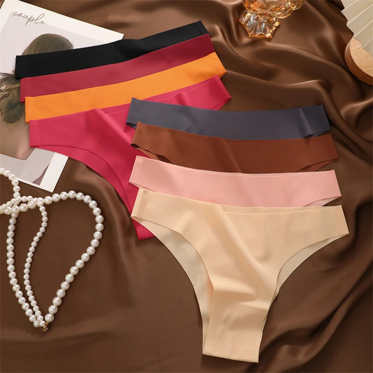 3-Pack Seamless Silk-Like Bikini Panties – Ultra-Thin & Low-Waist🌸