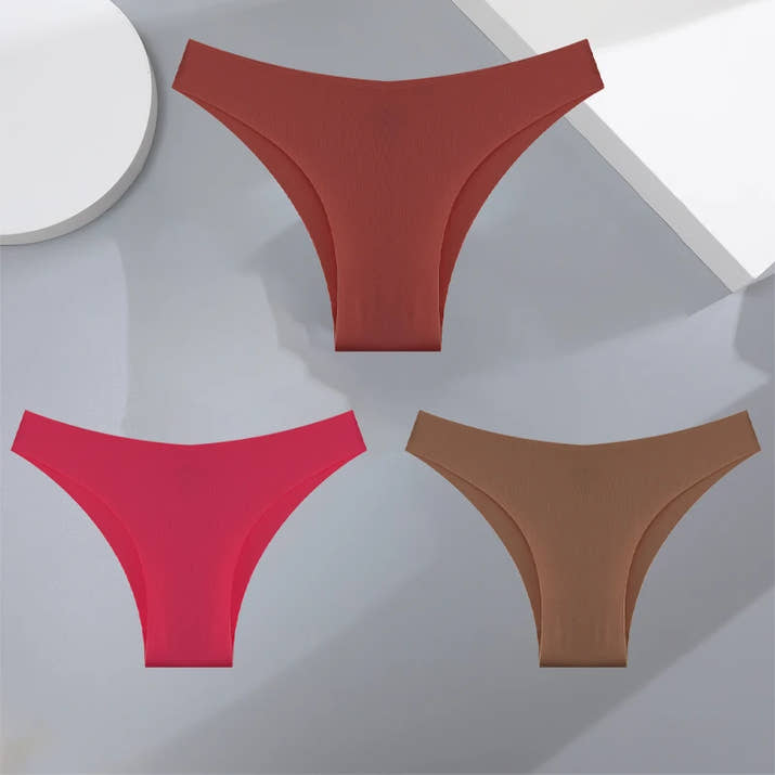 3-Pack Seamless Silk-Like Bikini Panties – Ultra-Thin & Low-Waist🌸