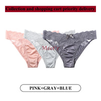 Meet'r 3Pcs Sexy Lace Panties Set 💕 Low-Waist Breathable G-String Briefs