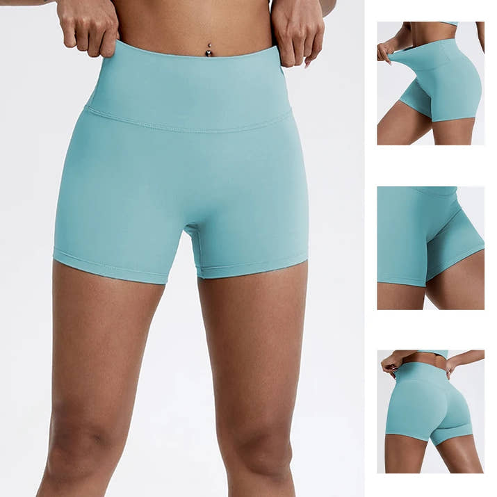 Hearuisavy Running Sports Shorts 🩳 High-Waist Compression Yoga Shorts