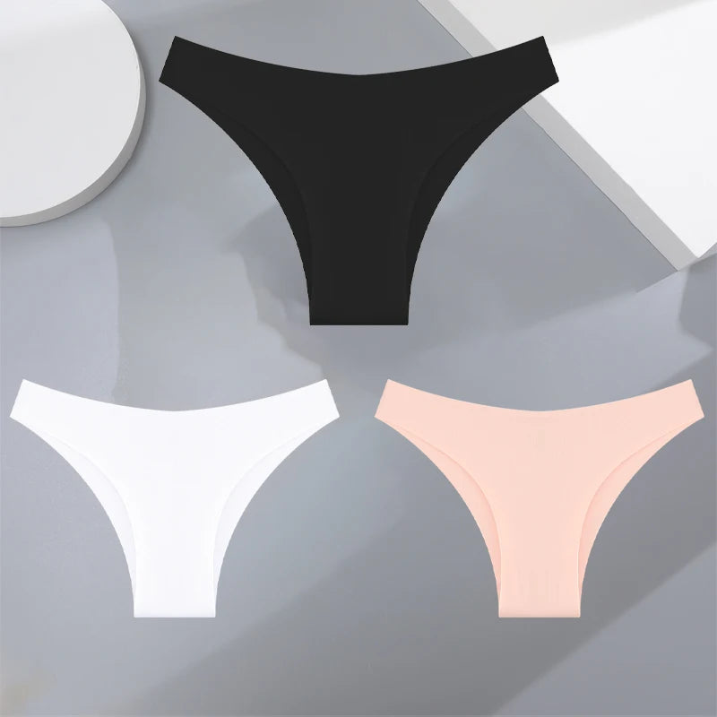 3-Pack Seamless Silk-Like Bikini Panties – Ultra-Thin & Low-Waist🌸