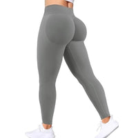 High-Waist Hip-Lifting Gym Pants – Solid Color Fitness & Yoga Leggings 💪