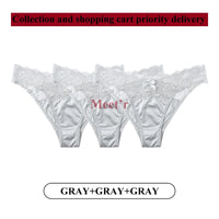 Meet'r 3Pcs Sexy Lace Panties Set 💕 Low-Waist Breathable G-String Briefs