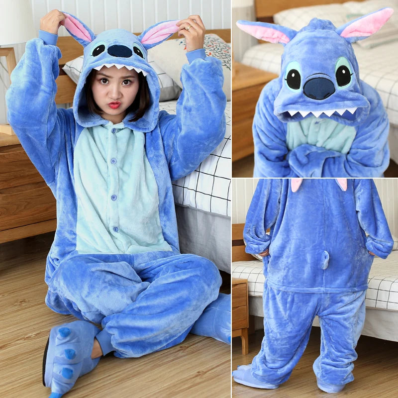 Stitch & Cartoon Animal Onesie Pajamas – Unisex 🌟