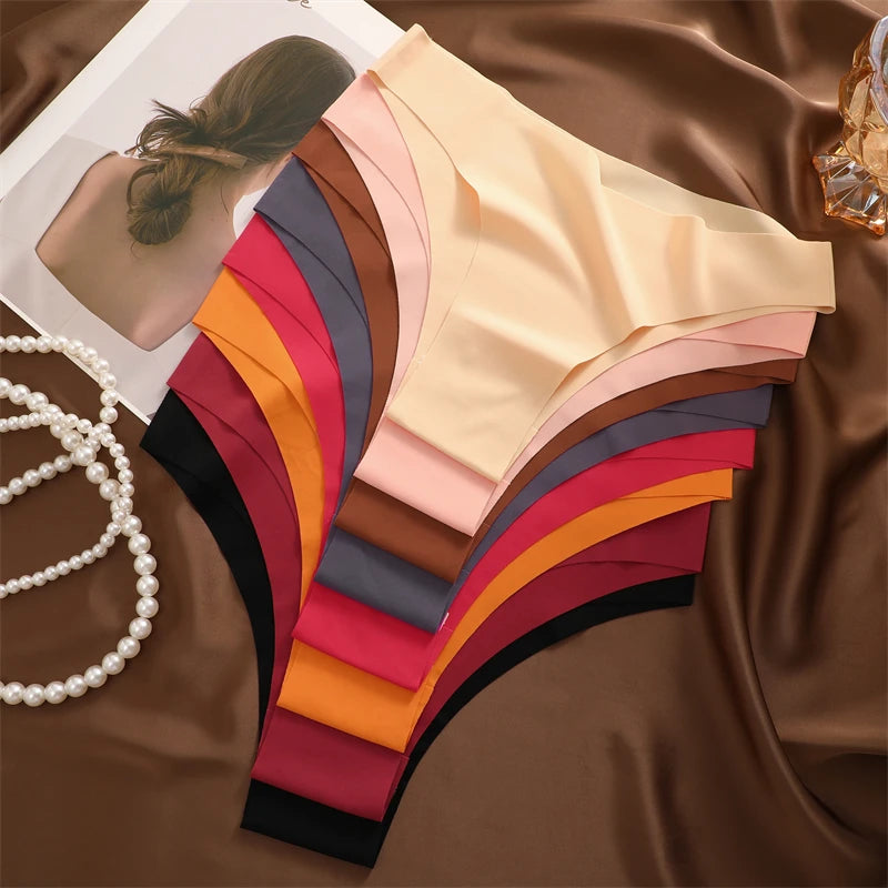 3-Pack Seamless Silk-Like Bikini Panties – Ultra-Thin & Low-Waist🌸
