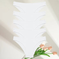 FINETOO 5PCS Cotton Panties Set 🌸 Low-Rise Soft Briefs for Women