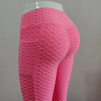 High-Waist Hip-Lift Bubble Leggings – Pocket Fitness & Gym Pants 🌟