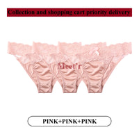 Meet'r 3Pcs Sexy Lace Panties Set 💕 Low-Waist Breathable G-String Briefs