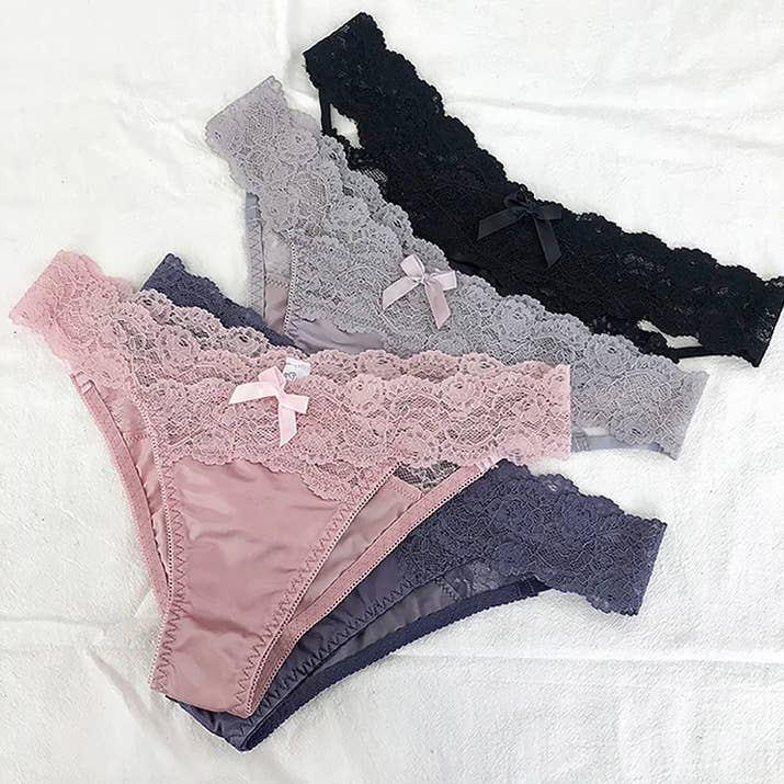 Meet'r 3Pcs Sexy Lace Panties Set 💕 Low-Waist Breathable G-String Briefs