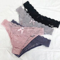 Meet'r 3Pcs Sexy Lace Panties Set 💕 Low-Waist Breathable G-String Briefs
