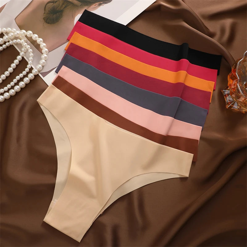 3-Pack Seamless Silk-Like Bikini Panties – Ultra-Thin & Low-Waist🌸