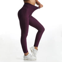 High-Waist Hip-Lift Bubble Leggings – Pocket Fitness & Gym Pants 🌟