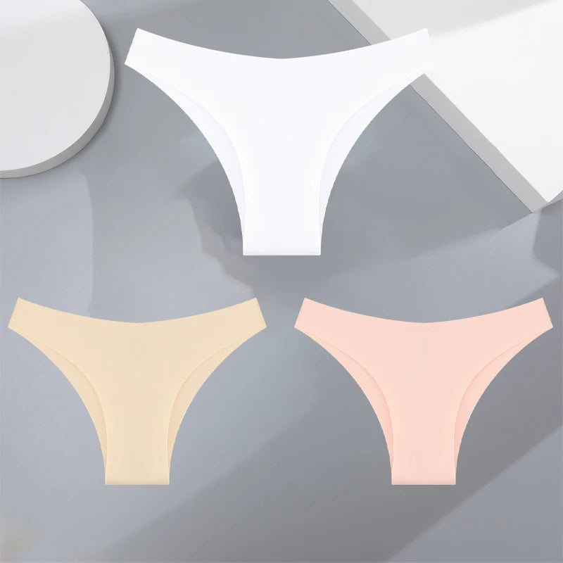 3-Pack Seamless Silk-Like Bikini Panties – Ultra-Thin & Low-Waist🌸